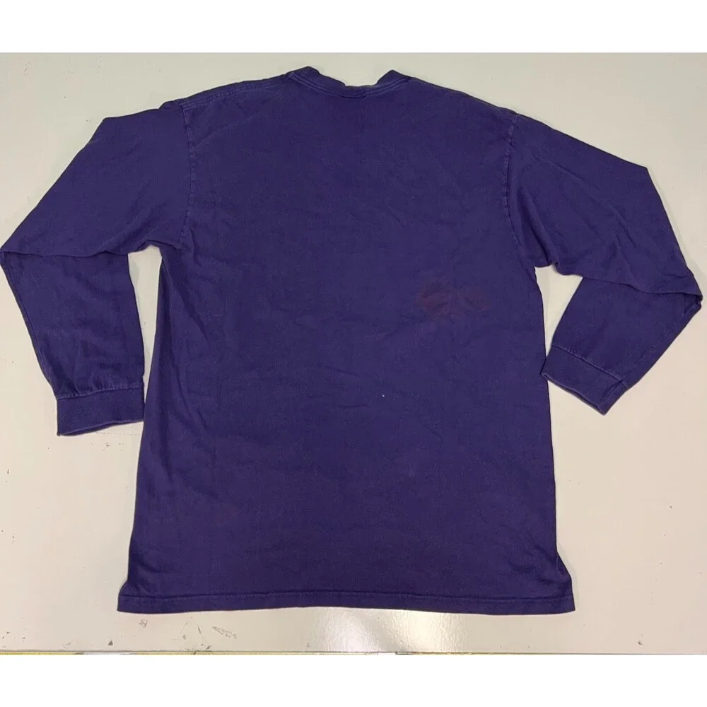 Vintage Nike Center Swoosh Long Sleeve Shirt Purple Yellow XL Y2K Team Tag Mens